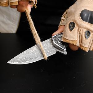 Damascus Opvouwbare Zakmes Fluorescerend Handvat Uniek Gegraveerd Survival Tactisch Kampeermes Duurzaam Oem <span class=keywords><strong>Holster</strong></span> Voor Gevechten - Product Image 2