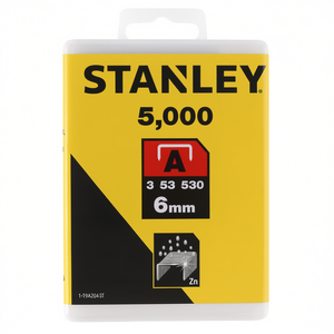 Grapas Tipo A Stanley de 6 mm con Recubrimiento de Zinc, Paquete de 5000 Unidades - Product Image 2