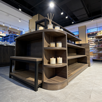 Ensemble de tables basses contemporaines en acier et MDF, durables, 3 pièces, réglables, pré-assemblées, présentoir de supermarché