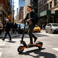 Scooter Eléctrico Plegable Todoterreno de 48V 500W para Adultos, Scooter de Movilidad de Largo Alcance de Aleación de Aluminio, Scooters Eléctricos para Adultos