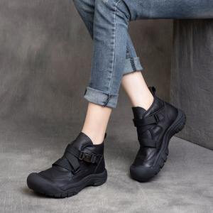 Zapatos Casuales de Mujer con Plataforma, Estilo Coreano, de Piel Vacuna, con Hebilla, Suela Suave y Caña Alta, Nuevos y Cómodos para Otoño - Product Image 4