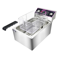 Friteuse Commerciale Électrique Industrielle 8+8L pour Poulet, Friteuse à Immersion Ouverte avec Minuteur, Prix pour Restaurants de Restauration Rapide (type KFC)