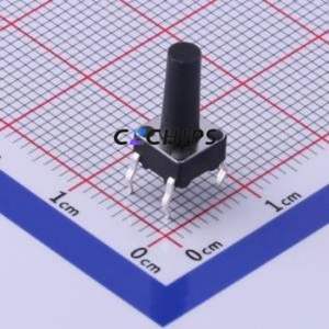 TS-1002-BR12516 Tactile Switch Through hole-4P,6x6mm Switch Single Pole Single Throw Round Button 1.6N Through Hole - Product Image 1