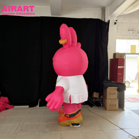 Costume de mascotte gonflable Lapin Rose pour défilés et spectacles, Personnage de dessin animé gonflable personnalisé pour l'activation de marque