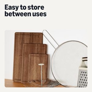 Juego de 3 tablas de cortar de madera de acacia con ranuras para jugos y asas integradas, aptas para carne, <span class=keywords><strong>queso</strong></span> y frutas - Product Image 2