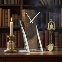 Horloge de table en bois au design moderne, personnalisez votre message, horloge de table antique, horloge d'échecs, produits de décoration intérieure, horloge murale islamique Azan
