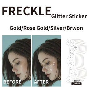 <span class=keywords><strong>Tatuaggi</strong></span> Temporanei Personalizzati <span class=keywords><strong>con</strong></span> Glitter Argento e Glitter <span class=keywords><strong>Oro</strong></span> Scintillante per Viso Effetto Lentiggini, in Confezione Personalizzabile - Product Image 2