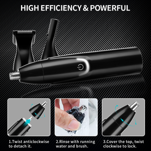 Recortador de Vello Nasal Recargable IPX5, Recortador Eléctrico de Vello Nasal y de Oídos Personalizado para Hombres 3 en 1 con Logotipo, Batería de Litio de 2W - Product Image 3