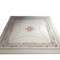 595X595 603X603 2 por 2 pies Panel de techo de PVC Lámina de estampado en caliente Techo de yeso de PVC Azulejo falso para oficina