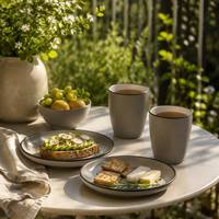 Ensemble d'assiettes et de bols en mélamine mate, légers et durables, de qualité alimentaire, pour restaurants, mariages et pique-niques en plein air