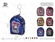 กระเป๋าใส่เหรียญลายกระต่ายประดับเลื่อม ซิปขนาดเล็ก พวงกุญแจแบบโซ่ สำหรับทุกเพศ - Product Image 3