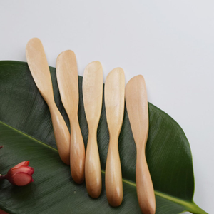 수제 일본 미니 천연 대나무 나무 땅콩 나무 치즈 버터 나이프 스프레더 - Product Image 1