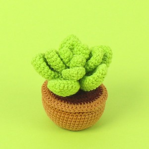 Vasos falsos feitos à mão para decoração, flores artificiais de tecido, fios de lãs eternas, plantas suculentas, flores de malha - Product Image 2