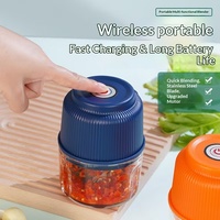 Pengolah Makanan Isi Ulang Penghancur Bawang Putih Penggiling Daging Sayuran Bass Boost Peredam Kebisingan Portabel Kapasitas 0.3L Plastik