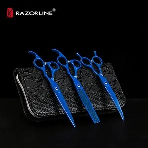 Pet Grooming Scissors Kit Colorful Stainless Steel Dog Scissors SUS440A Home Use Pet Scissors Set