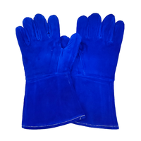 Sarung Tangan Kerja Kulit Anti Panas Shanghao Biru untuk Pengelasan, Grosir Online, Ukuran 34*14*18cm, Asal TW, Aksesoris Tukang Las