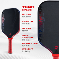 Paleta de Pickleball Personalizada Aprobada por la USAPA, Superficie Texturizada de Fibra de Carbono T700, Grosor de 16 mm, GEN 5, OEM, ODM