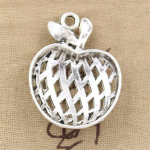Dijes de <span class=keywords><strong>manzana</strong></span> hueca 38x29mm colgantes de Color plata <span class=keywords><strong>tibetana</strong></span> joyería antigua fabricación artesanal DIY - Product Image 5