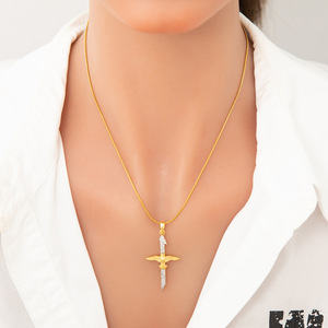 Collar de estrella de ocho puntas, colgante de circonita chapado en oro de 18k, cadena para clavícula, regalo de joyería para mujer - Product Image 2