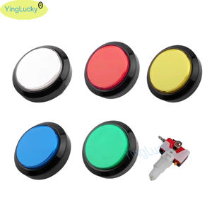 100mm Arcade LED Flat illuminato pulsante con interruttore di Reset integrato grande Console di gioco pulsante gru <span class=keywords><strong>per</strong></span> artiglio macchina Arcade - Product Image 1