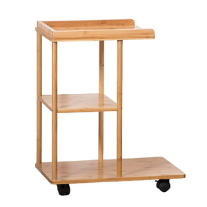 Mesa de Centro Moderna de Bambú con Ruedas, Carrito Multifuncional para Baño, Cocina y Bebidas - Product Image 1