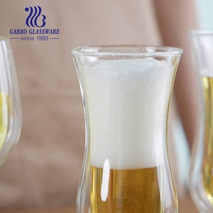 Copa de vidrio de borosilicato hogar <span class=keywords><strong>Willy</strong></span> copas doble pared vidrio vino resistente al calor púrpura Copa vaso para beber con tallo - Product Image 6