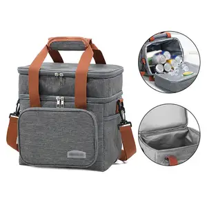 Borsa doppia pranzo Outdoor campeggio Cooler 12L grande zaino di raffreddamento isolato impermeabile Picnic campeggio zaino Freezer borsa