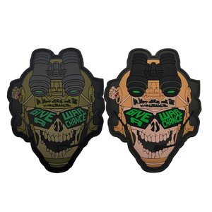 Parches de Goma con Lentejuelas 3D Tácticas en Relieve de PVC y Fieltro con Diseño de Calavera de Telescopio Quniu 2026, Modelo 24010203 para Prendas - Product Image 1