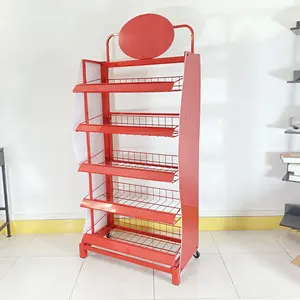 Grocery Store Retail Snacks Dessert Candy Drink Canned Food Bread Accessories Stationery Metal Wire Display Rack Stand