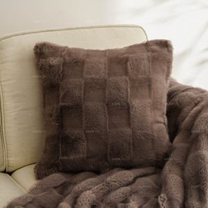 Customization Solid <strong>Stitched</strong> Grid Ruched Faux Mink Fur <strong>Throw</strong> with Flannel Back Super Heavy Warm Cozy Fuzzy for Men Women - Product Image 5