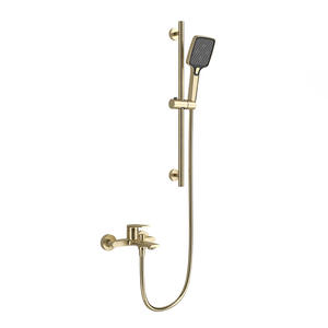 Juego de Ducha de Pared con Doble Manija en Oro Cepillado, Grifo Triple para Bañera, Diseño Ajustable y Presurizado para Baños Domésticos - Product Image 6