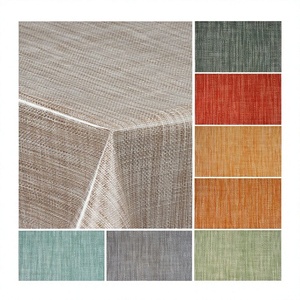 Nappe Moderne Non Tissée Effet <span class=keywords><strong>Toile</strong></span> Huilée Haushead, Anti-Taches, Résistante à l'Huile, Carrée, Pour Usage Extérieur, Beige Marron, Taille 100 x 140 cm - Product Image 4