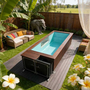 Piscinas, piscina exterior, piscina circular, piscina de fibra de vidrio, piscina usada, piscina de 6 m, piscina con tumbona - Product Image 3