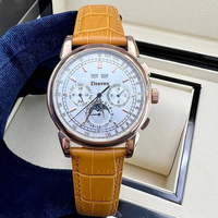 Montres chronographes automatiques mécaniques de luxe pour hommes, design tendance, boîtier en acier inoxydable, multifonctions, date, aiguille