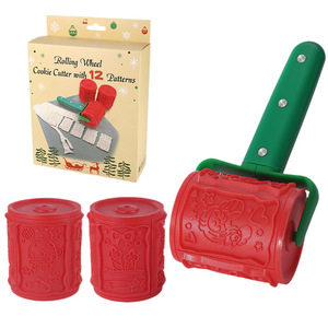 Rouleau à pâte manuel créatif avec motif de Noël pour la mise en forme des biscuits, matériau PP, passe au lave-vaisselle - Product Image 3