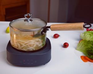 Olla de vidrio resistente al calor de suministro a granel para productos lácteos, mango de madera y cubierta de vidrio Premium - Product Image 4