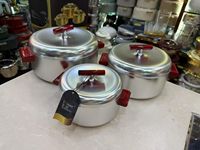 Chauffe-Plats Isothermes 3 Pièces (1L, 2L, 3.5L) avec Poignée Élégante pour Buffet de Restaurant, Idéal pour le Ramadan, les Mariages et les Fêtes