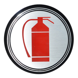 Etiqueta redonda 'Extintor de fuegos' Herramienta de torneado - Product Image 1