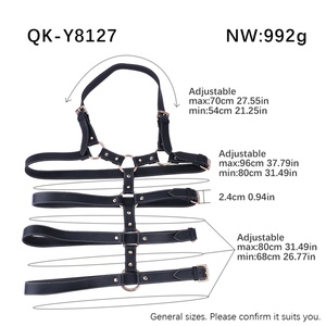 QK-Y8127 New Beginner-Friendly <b>Leather</b> Body <b>Harness</b> for Bedroom Belt Adjustable Body <b>Harness</b> Black Waistband Fetish Toys Men 18+ - Product Image 6