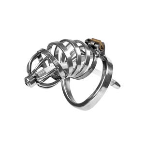 Edelstahl Anti-Separtion Keuschheit schloss mit Harnröhre geräuschen Katheter stimulieren Hahn käfig <span class=keywords><strong>Penis</strong></span> Ring Sm Sexspielzeug für Mann Homosexuell - Product Image 2
