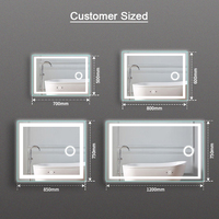 Custom Modern Home Decor Backlit Smart Mirror Defog Magnifying Wall Mounted Bathroom Vanity LED Mirror With Light