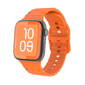 Bracelet de montre en silicone sport à motif ondulé, adapté aux Apple Watch Ultra 9876543210 Series SE - Product Image 3