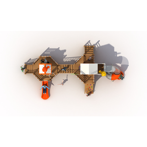 Bộ sân chơi ngoài trời cao cấp tùy chỉnh, phòng chơi bằng gỗ cho trẻ em và thiết bị chơi có cầu trượt - Product Image 6