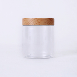 Body scrub Cosmetic container 50g 100g 150g 200g 250g frosted amber clear PET plastic jar with bamboo cap