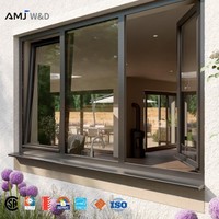 Fenêtre à battant et à bascule AMJ American Modern House, double vitrage, aluminium, ouverture vers l'intérieur, avec certification NFRC.