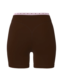 Shorts Deportivos de Cintura Alta, Elásticos, de Nylon y Spandex, con Doble Capa y Diseño de Puntos en Contraste de Color, Flexibilidad en Cuatro Direcciones - Product Image 1