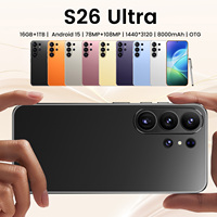 Smartphone S26 Ultra 7,3 pouces 120Hz HD LCD Android 15 Deca Core 16 Go 1 To 108 MP 8800 mAh Snapdragon 8 Gen4 5G Double SIM Face ID GPS