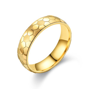 Anillos de Boda y Compromiso de Carburo de Tungsteno con Baño de Oro Rosa, Diseño de Balón de Fútbol, Pulido Brillante, Precio al por Mayor - Product Image 5