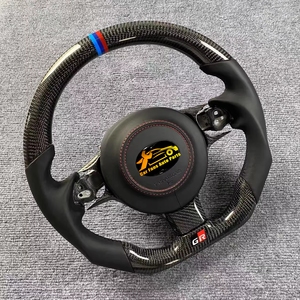 Volant de voiture amélioré en fibre de carbone véritable pour 86, enveloppé de cuir noir, style sport à 3 branches, volant modifié - Product Image 3