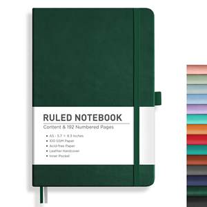 Quaderno A5 Personalizzabile con Copertina Rigida in Pelle, Formato Medio per Uomini e Donne, per Scrittura, Lavoro e Ufficio, Carta Spessa 100g - Product Image 1